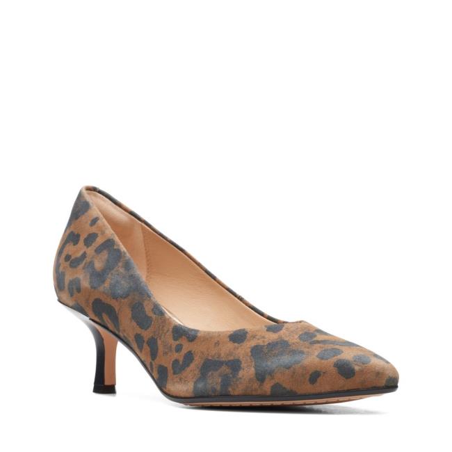 Zapatos De Tacon Clarks Violet 55 Court Mujer Leopardo | CLK160WKD